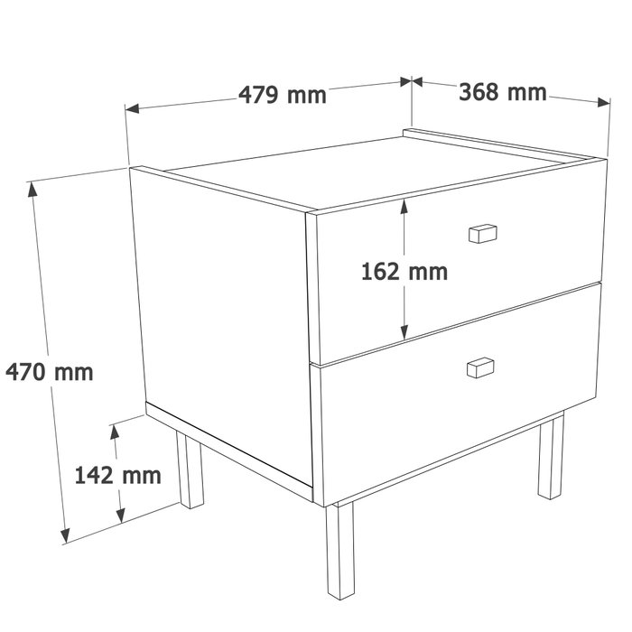 Hanah Home Luke - LK1-W Mesita de noche Blanca